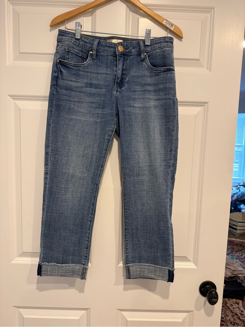 KUT From the Kloth Amy Crop Straight Leg Cuffed Jeans Size 6